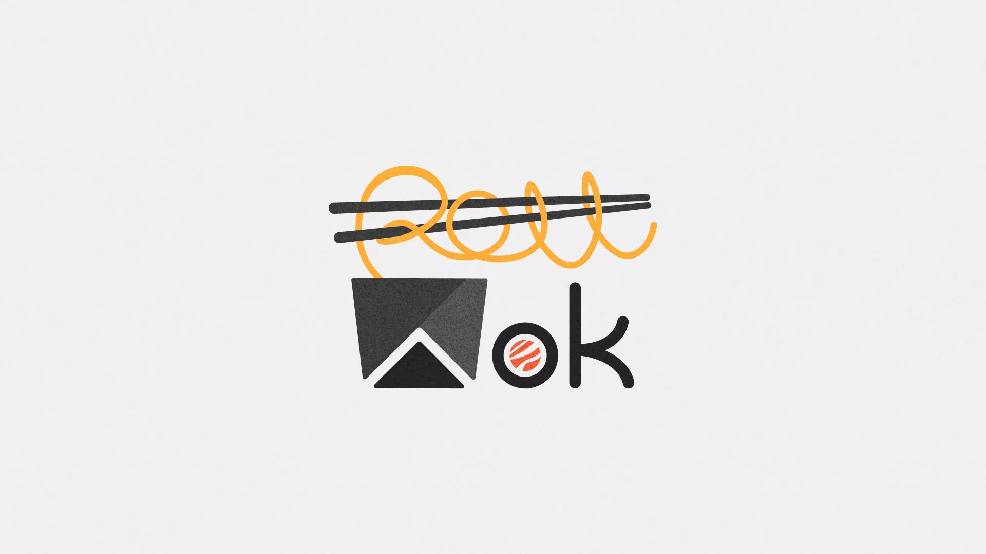 Разработка логотипа суши-бара «Roll Wok Club» в Белой Холунице